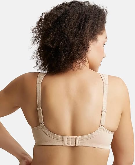 Jockey FE78 Women’s Wirefree Padded Cotton Bra – Full Coverage with Broad Cushioned Straps